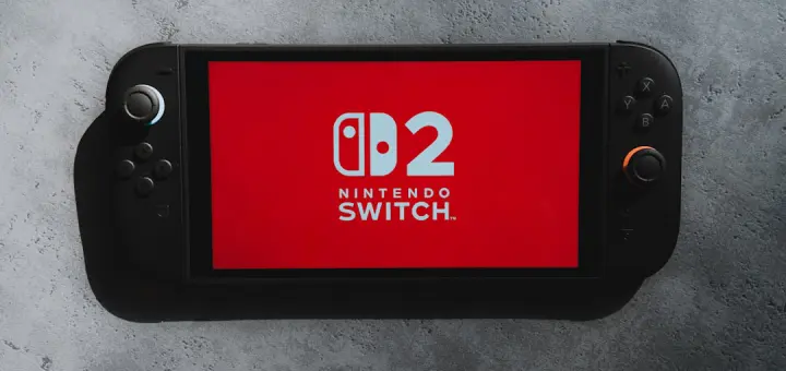 The nintendo switch 2 with a red screen.